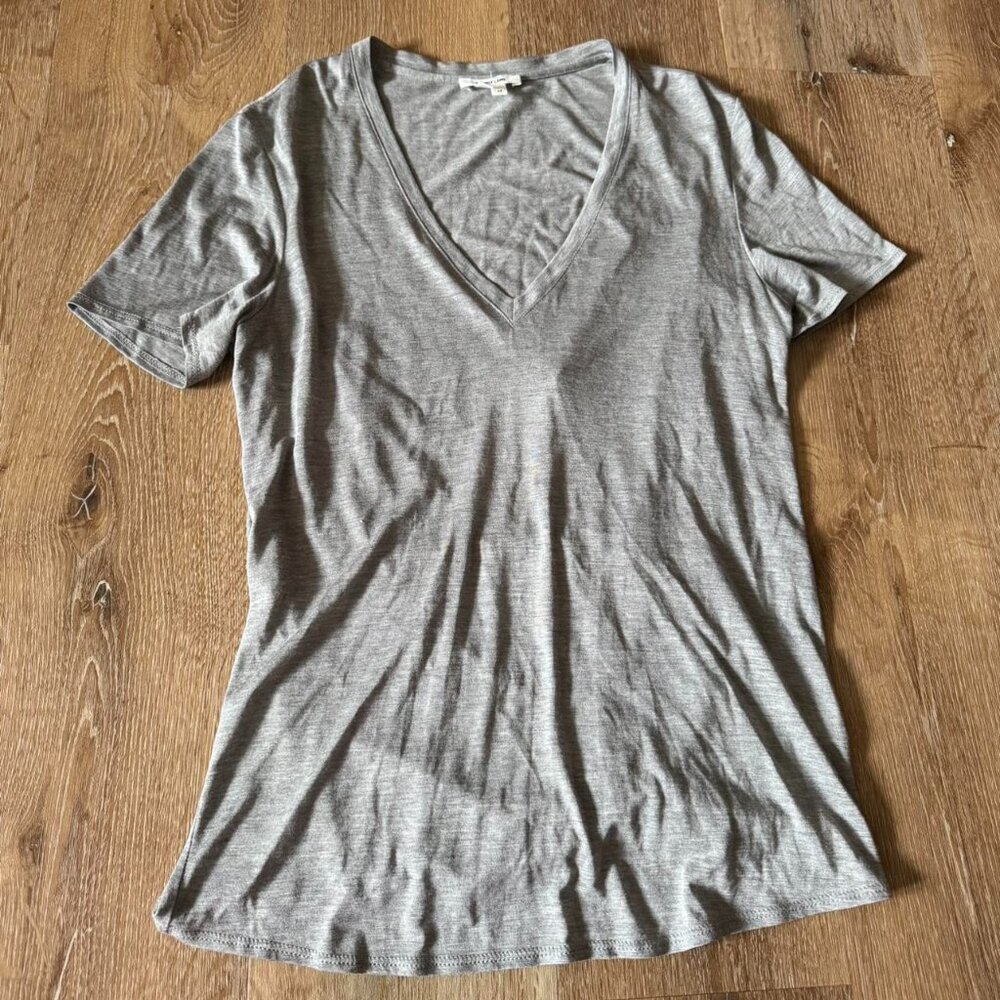Helmut Lang Slash V-neck Gray‎ T-shirt with open back Size M